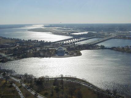 View SW of Jefferson Memorial and Potomac River from WM<br>Location: <a href="https://www.google.com/maps/search/?api=1&query=38.88947,-77.03525" target="_new">Washington Monument</a>